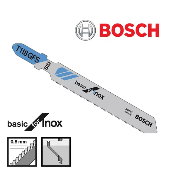 Listovi ubodne testere za inox / nerđajući čelik T 118 GFS (3.kom) BOSCH - proizvod na akciji