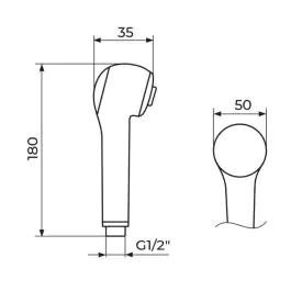 Tuš ručica za slavinu - bateriju sa izvl. tušem protočni bojler Rosan