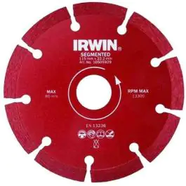 Dijamantska ploča za sečenje kamena i jačih tipova betona SEGMENTNA 180mm/22.22 IRWIN