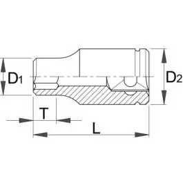 Ključ nasadni dvanaestougli, prihvat 1/2" 190/1 12p 12mm UNIOR