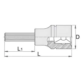 Ključ nasadni imbus dugi, prihvat 1/2" 192/2HXL 12 x 64 UNIOR