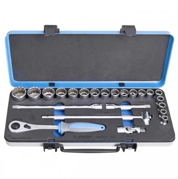 Ključevi nasadni, prihvat 1/2", u metalnoj kutiji 190BI12P23 10-24/23 UNIOR