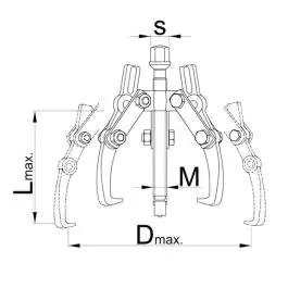 Izvlakač trokraki 682/5  90x90 UNIOR