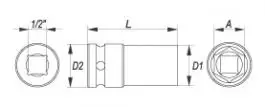 Ključ nasadni 1/2" 6ug-32 imp. YATO