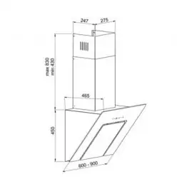 Kuhinjski aspirator beli CLA14-60BB 4HTC FIERA