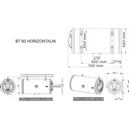 Termorad bojler inox BT-60 horizontalni beli