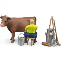 Set sa figurama-farmer sa kravom Bruder