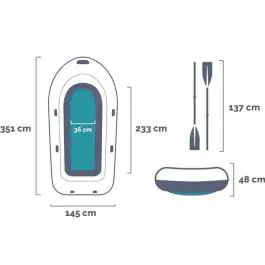 Čamac za naduvavanje 351 x 145 x 48 cm SEAHAWK 4 INTEX 68351