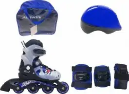 Roleri PW-116A GOAL Plavi set kaciga I štitnici PVC ABEC5 S(30-33) ACTION