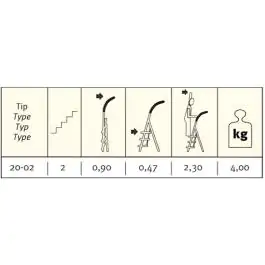 Merdevine metalne 2 široka gazišta SuperMax Eurogold
