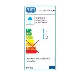 Nagibna LED lampa 7W dnevno svetlo LDL-NS7-7/W-WH Prosto