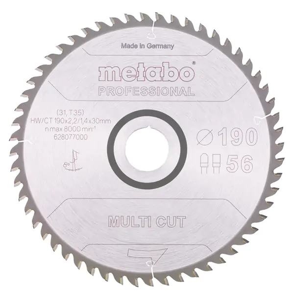Metabo List kružne testere za drvo professional HV/CT 190x30 Z56