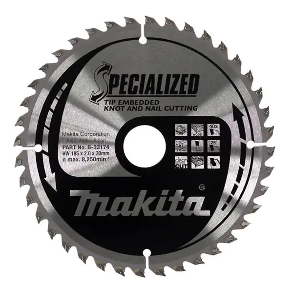 Makita list testere za drvo sa čvorovima i ekserima 185x30x40z