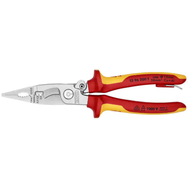 Knipex 13 96 200 T BK klešta za električne instalacije izolovana, VDE, hromirana 200 mm - proizvod na akciji