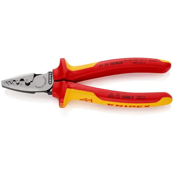 Knipex klešta za krimpovanje hilzni (kablovskih završetaka) 1000V VDE 180mm 97 78 180 - proizvod na akciji