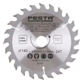 Kružna testera za drvo TCT 140mm x 2,8/2,0mm x 20mm 24T Festa