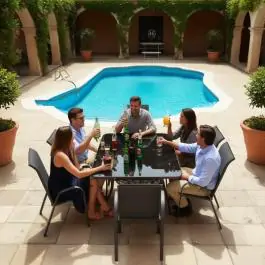 Baštenski set sto sa 6 stolica Benidorm