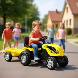 Dečiji traktor sa prikolicom 956 žuti