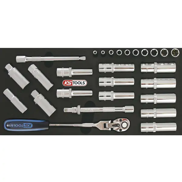 Set nasadnih ključeva 1/2", 1/4", 3/8" KS TOOLS 27kom - proizvod na akciji