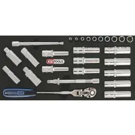 Set nasadnih ključeva 1/2", 1/4", 3/8" KS TOOLS 27kom