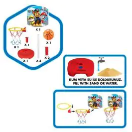 Dečiji koš sa postoljem 93cm - 126cm Patrolne Šape