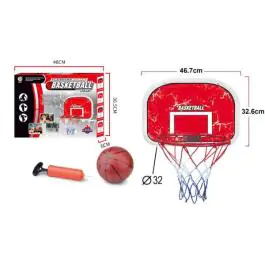 Koš tabla sa loptom metalni obruč 32 cm