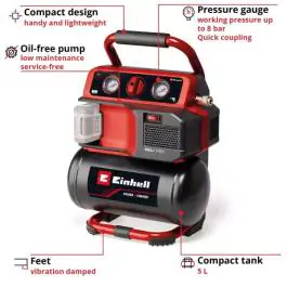 Einhell Akumulatorski Kompresor TE-AC 18/75 Li OF-Solo