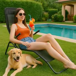 Ležaljka za plažu 139x59x96 cm