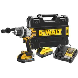 DeWalt DCD1007H2T 18 V XR akumulatorska udarna bušilica-odvijač, 2×5.0 Ah Powerstack baterije, punjač, bočna ručka i kofer