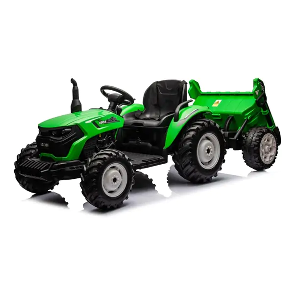 2219 Dečiji električni traktor sa prikolicom zeleni