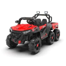 Dečiji električni UTV 2218 sa prikolicom – crveni, 12V, 6 točkova, 4 motora, za uzrast 3–8 godina