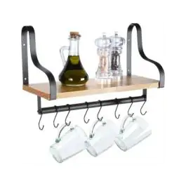 Višenamenska kuhinjska polica sa kukama za kačenje šolja