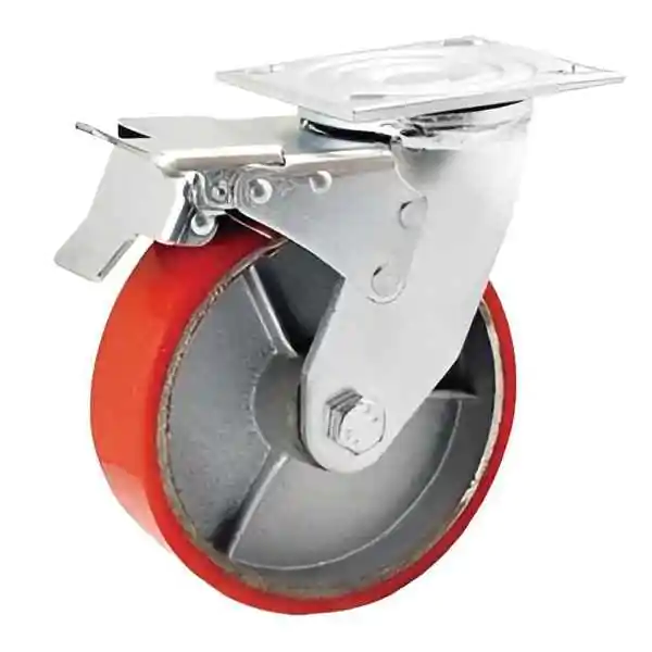 Točak HD (okretan) sa kočnicom na pločici 125mm