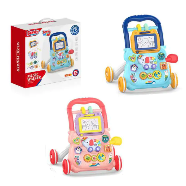 Didaktička muzička guralica SLONIĆ, 2boje plava/roza