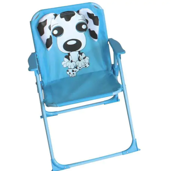 Dečija stolica na rasklapanje sa slikom šteneta, plava