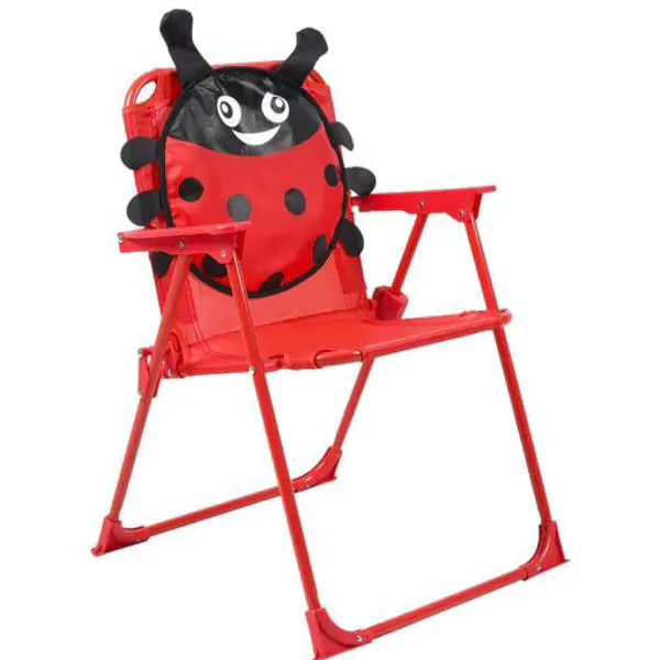 Dečija stolica na rasklapanje sa slikom bubamare, crvena