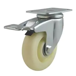 Točak beli sa kočnicom ojačan 100mm - POLJOBIT