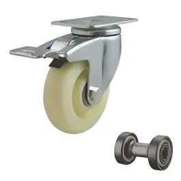 Točak beli sa kočnicom, ojačan 125mm  - POLJOBIT