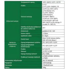INSIZE 0215-A900 Infracrveni termometar
