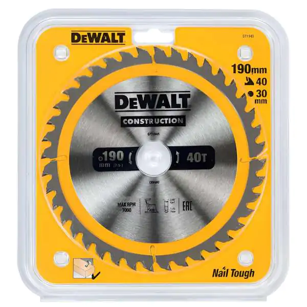 DeWalt DT1945 list za kružnu testeru 190 mm, 40 zuba