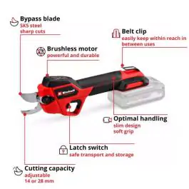 Einhell PROFESSIONAL akumulatorske baštenske makaze GP-LS 18/28 Li BL (bez baterije i punjača)