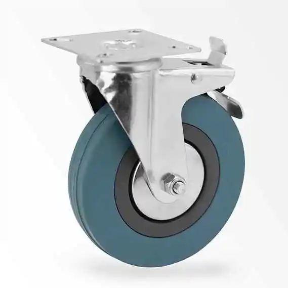 Točak PVC okretan sa kočnicom na pločici 50cm