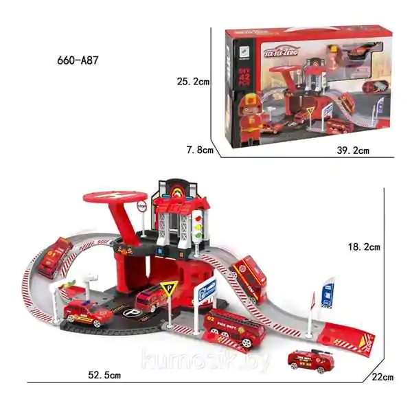 Igračka vatrogasna stanica sa autima