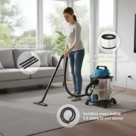 Usisivač za suvo i mokro usisavanje 20l 1400W USM3214-20 Prosto