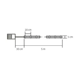 LED svetleći niz zlatna traka sa 50 LED dioda RLS5WW Home