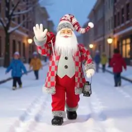 Deda Mraz sa fenjerom i darovima 90cm