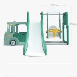 Dečiji beli vozić sa toboganom, ljuljaškom i ostavom za igračke