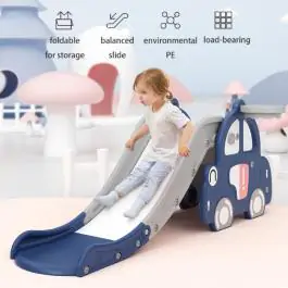 Dečiji tobogan Autić sa košem plavi