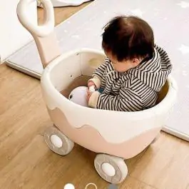 Kolica za ostavu igračaka i guralica 2u1