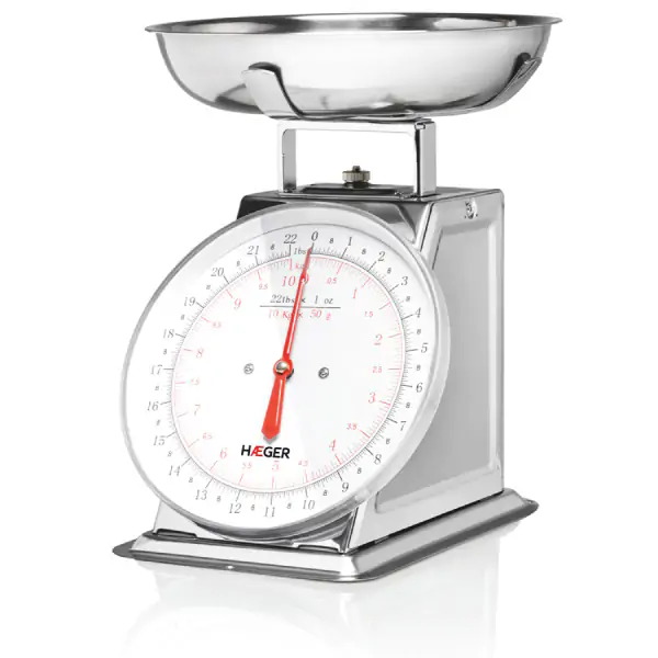 HAEGER KS-10S.014A mehanička kuhinjska vaga sa posudom10 kg inox